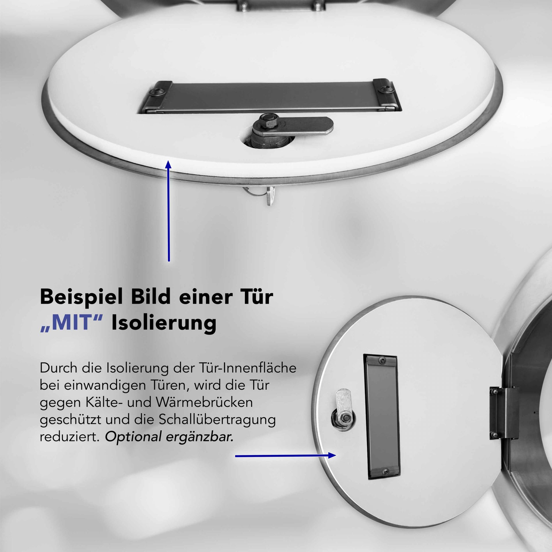 Einwurftür Metall - Weiß - einwandig - ohne Dichtung - eckig/eckig/rund - ⌀ 300 mm